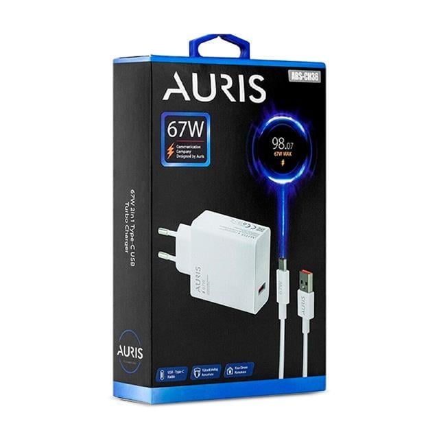 Auris 67W USB-A to Type-C Hızlı Şarj Adaptörü ve Kablo Seti
